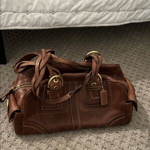 Coach Brown Leather Duffel Bag
